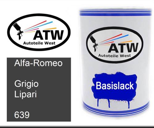 Alfa-Romeo, Grigio Lipari, 639: 500ml Lackdose, von ATW Autoteile West.